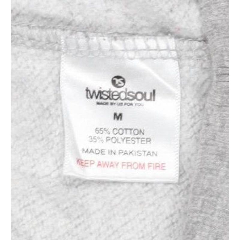 Twisted Soul Teens Grey M Sweat Shorts Logo Tape Jersey