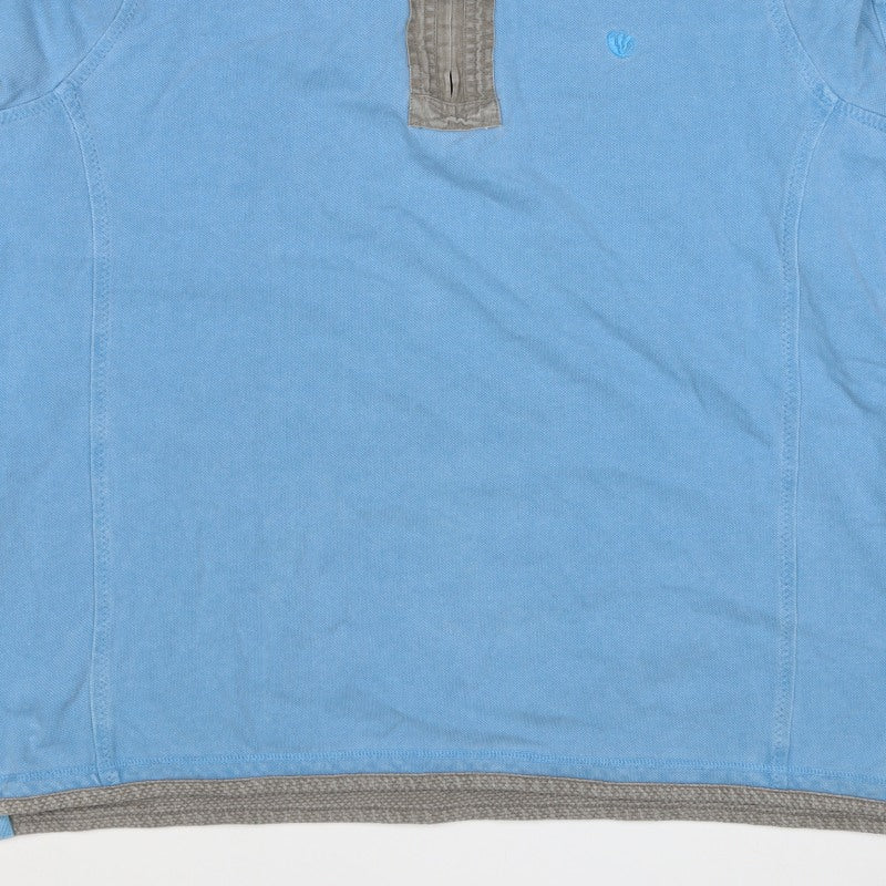 Fat Face Men’s Blue 3XL Quarter Zip High Neck Pullover Sweatshirt