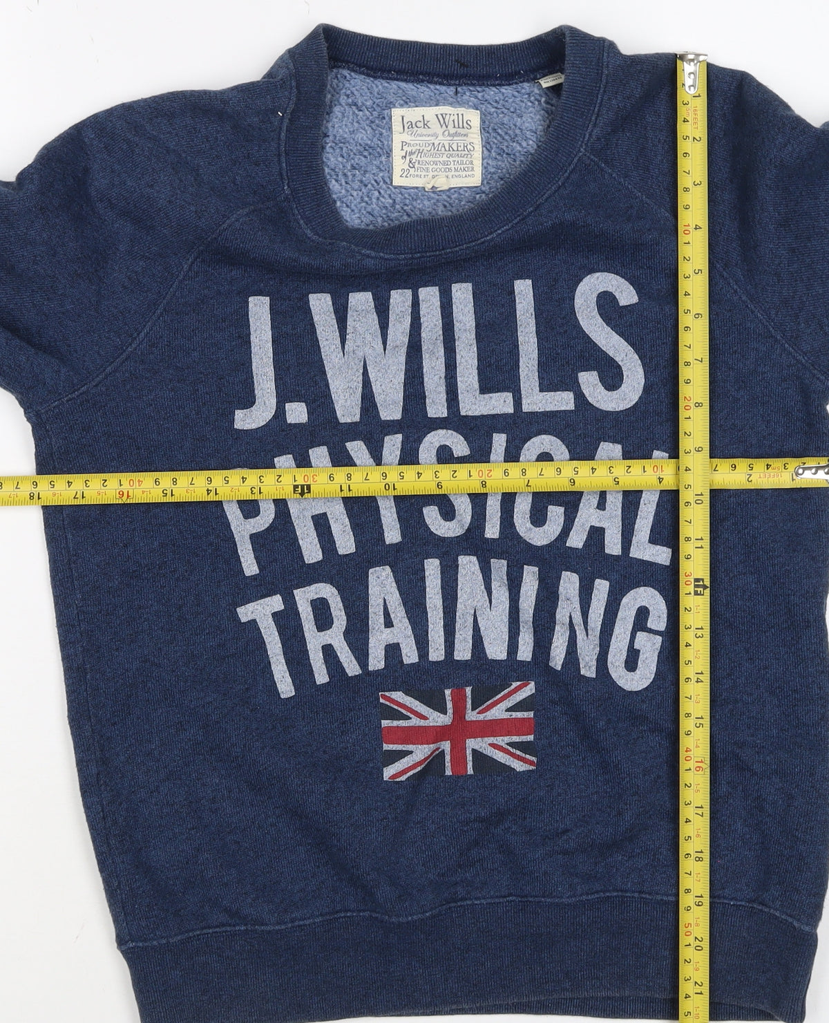 Jack Wills Women’s Blue UK 8 Pullover Sweatshirt Graphic Flag Logo