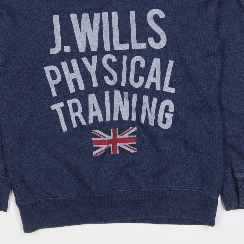 Jack Wills Women’s Blue UK 8 Pullover Sweatshirt Graphic Flag Logo