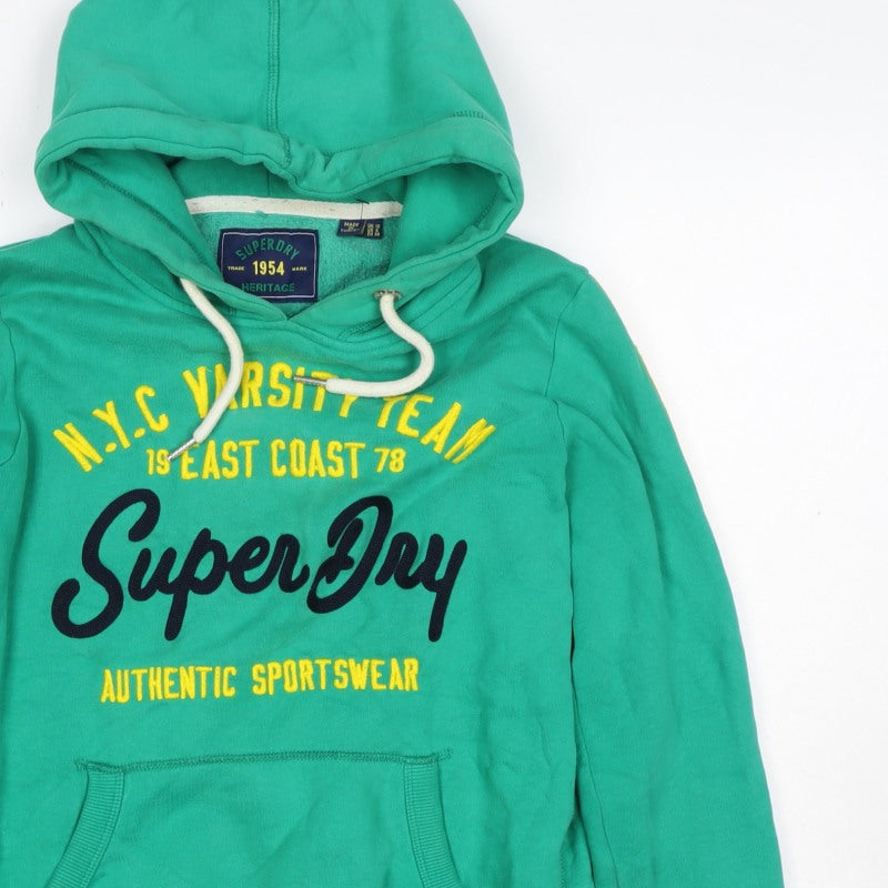Superdry Women’s Green UK 10 Pullover Hoodie Logo Stripe