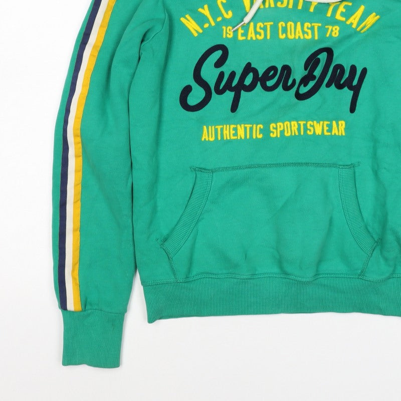 Superdry Women’s Green UK 10 Pullover Hoodie Logo Stripe