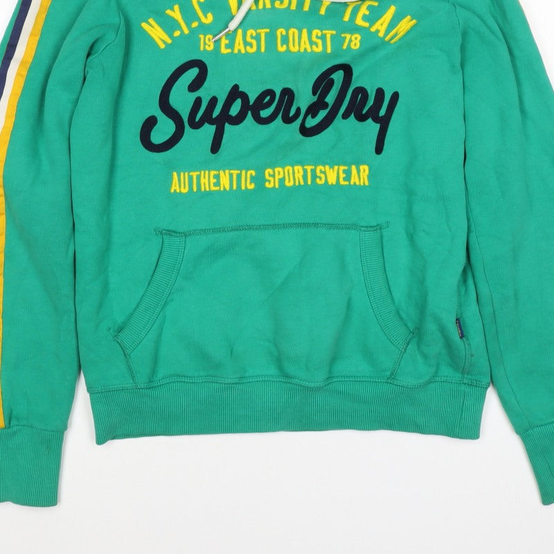 Superdry Women’s Green UK 10 Pullover Hoodie Logo Stripe