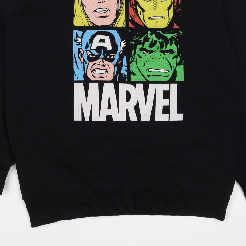 Marvel Men’s Black S Pullover Sweatshirt Avengers Graphic Print
