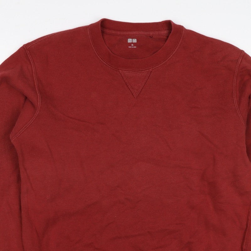 Uniqlo Men’s Red XS Crew Neck Cotton Pullover Sweatshirt