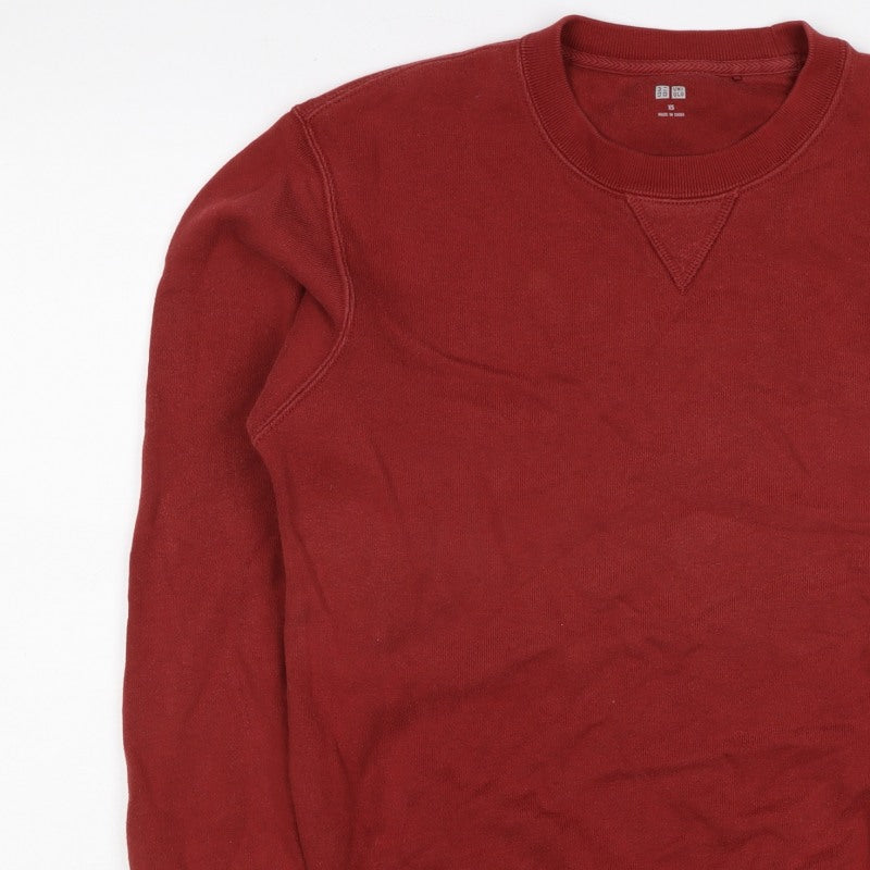 Uniqlo Men’s Red XS Crew Neck Cotton Pullover Sweatshirt