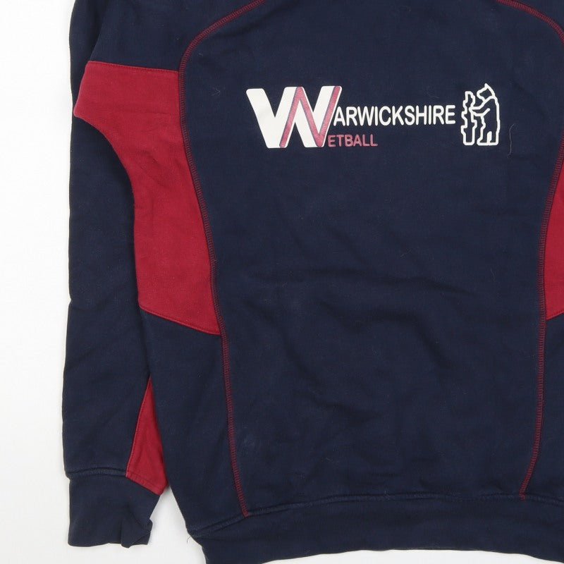 Akuma Unisex Adults Blue Red S Pullover Warwickshire Netball Hoodie