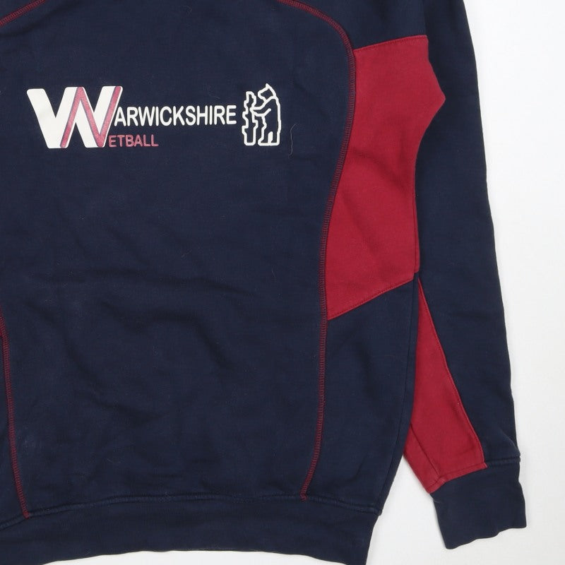 Akuma Unisex Adults Blue Red S Pullover Warwickshire Netball Hoodie