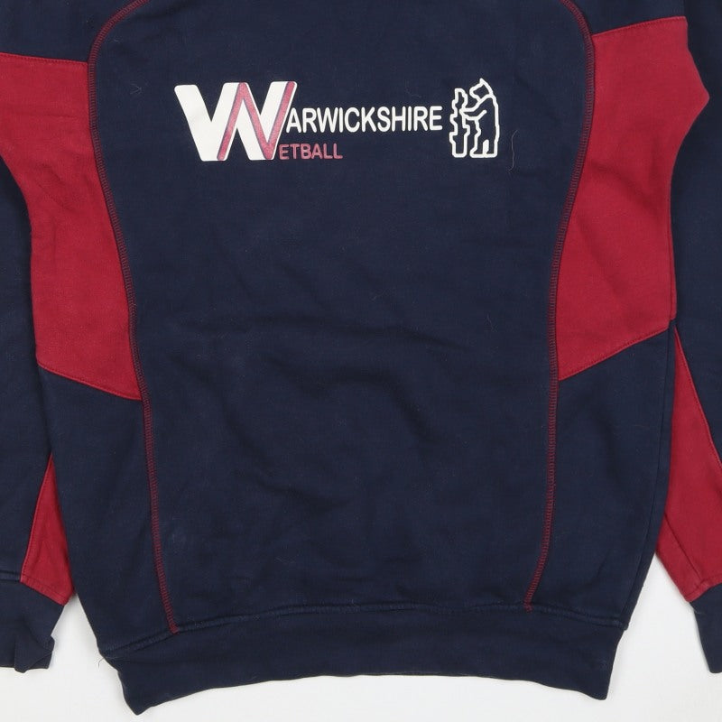 Akuma Unisex Adults Blue Red S Pullover Warwickshire Netball Hoodie
