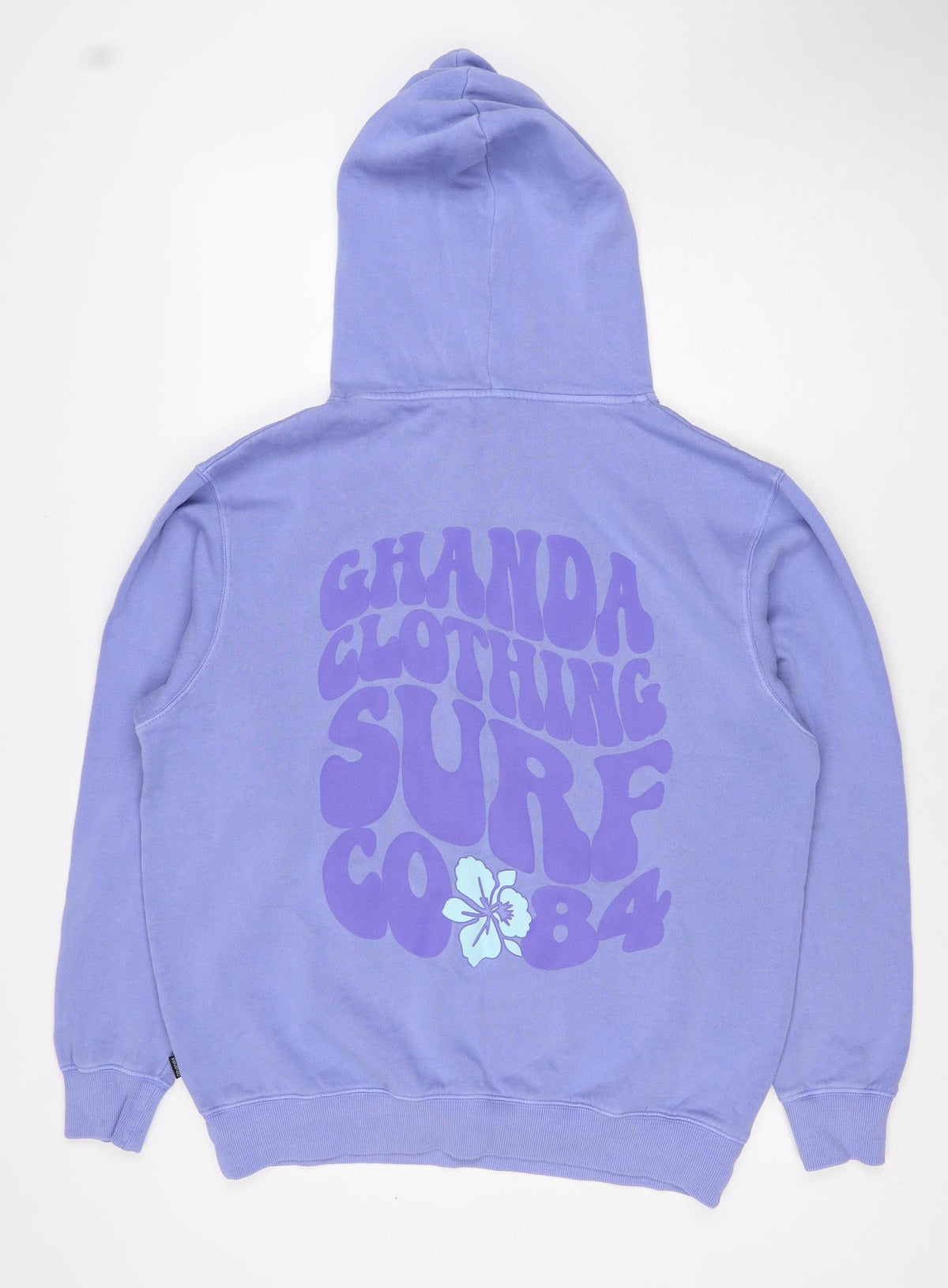 Ghanda Women’s Blue Size 12 Pullover Hoodie Floral Graphic
