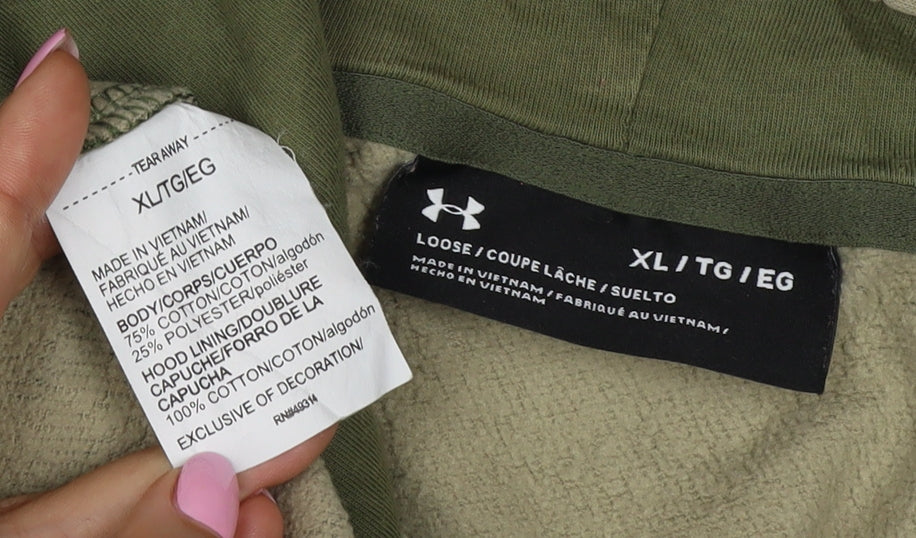 Under Armour Unisex Adults Green Camo XL Pullover Hoodie
