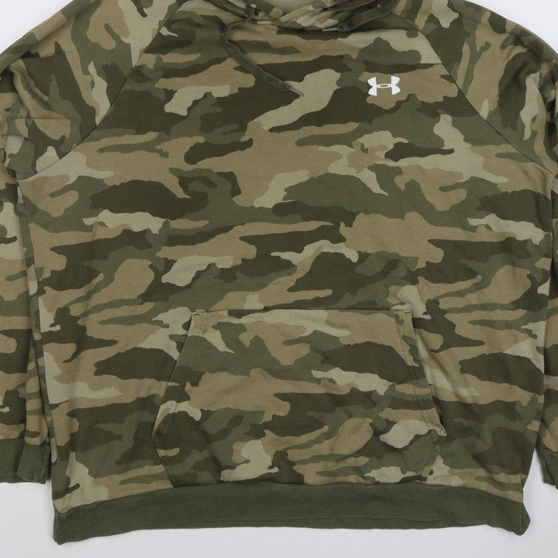 Under Armour Unisex Adults Green Camo XL Pullover Hoodie