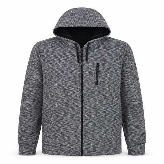 River Island Men's Grey L Full Zip Hooded Sweatshirt Pockets