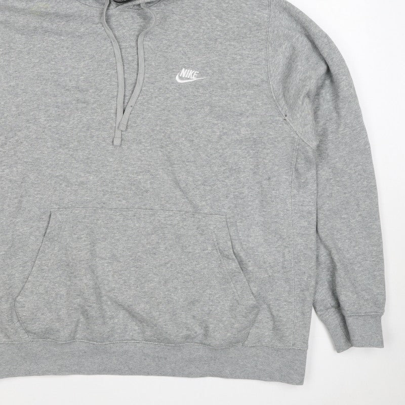 Nike Women Grey L Pullover Hoodie Logo Drawstring Pockets