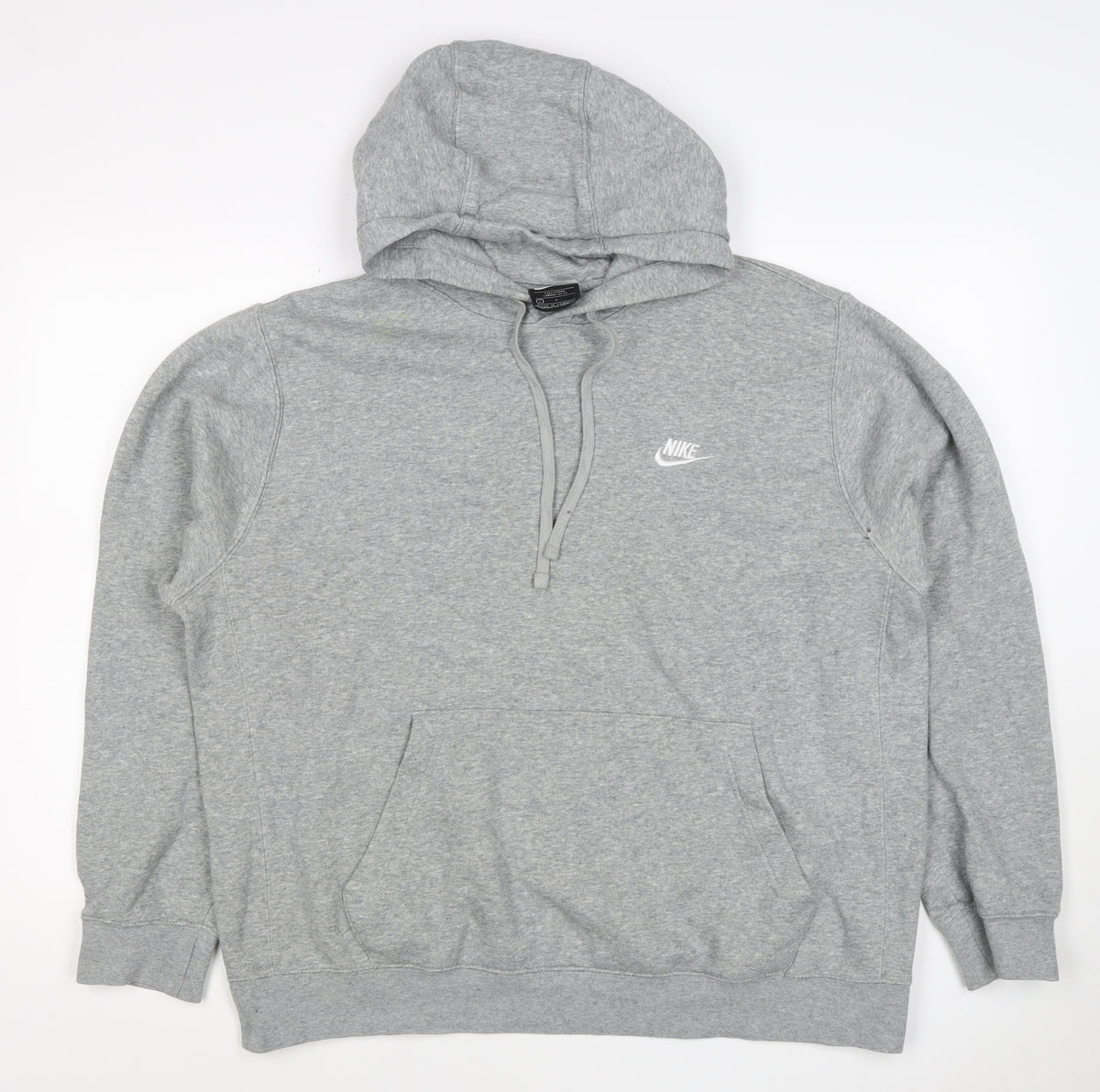 Nike Women Grey L Pullover Hoodie Logo Drawstring Pockets