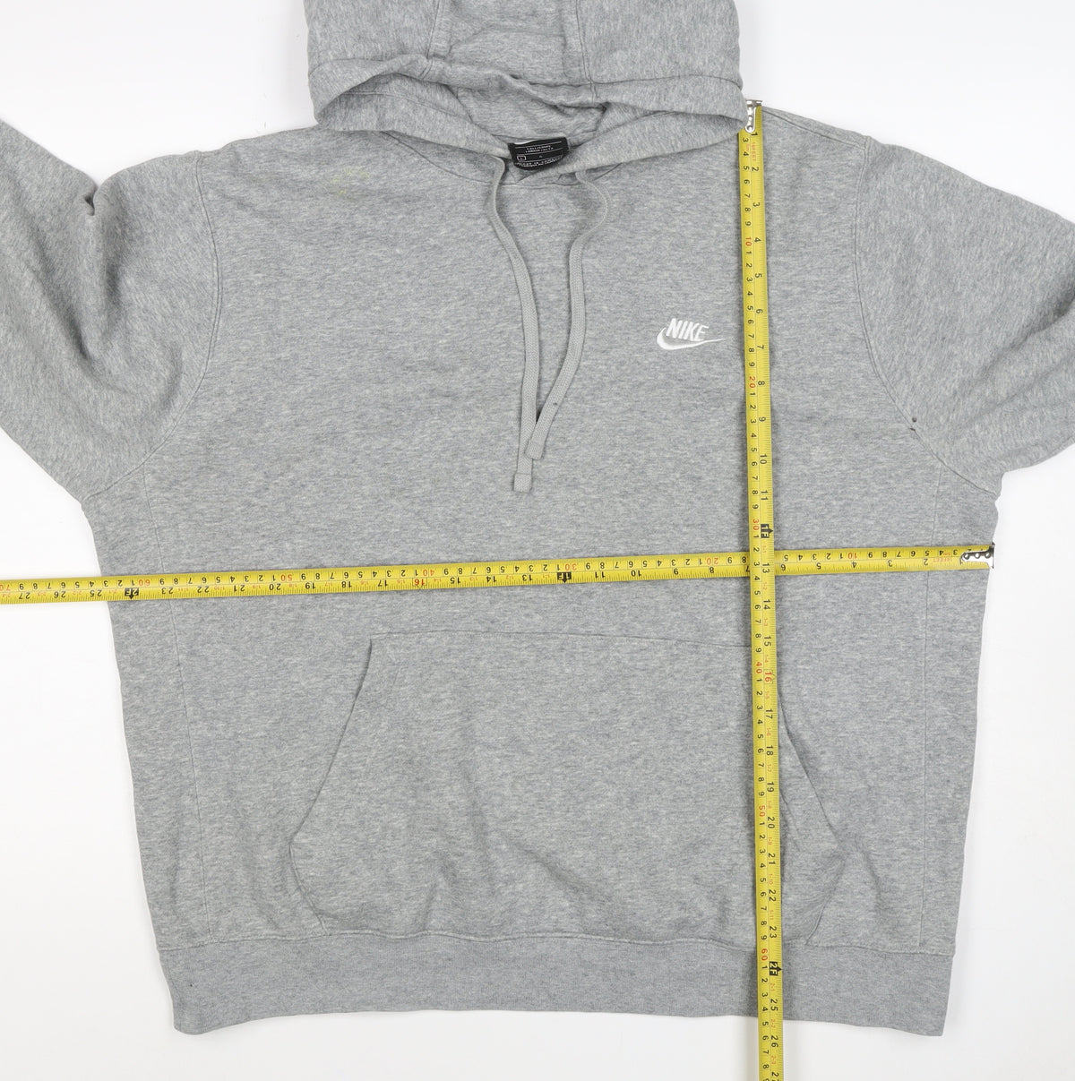 Nike Women Grey L Pullover Hoodie Logo Drawstring Pockets