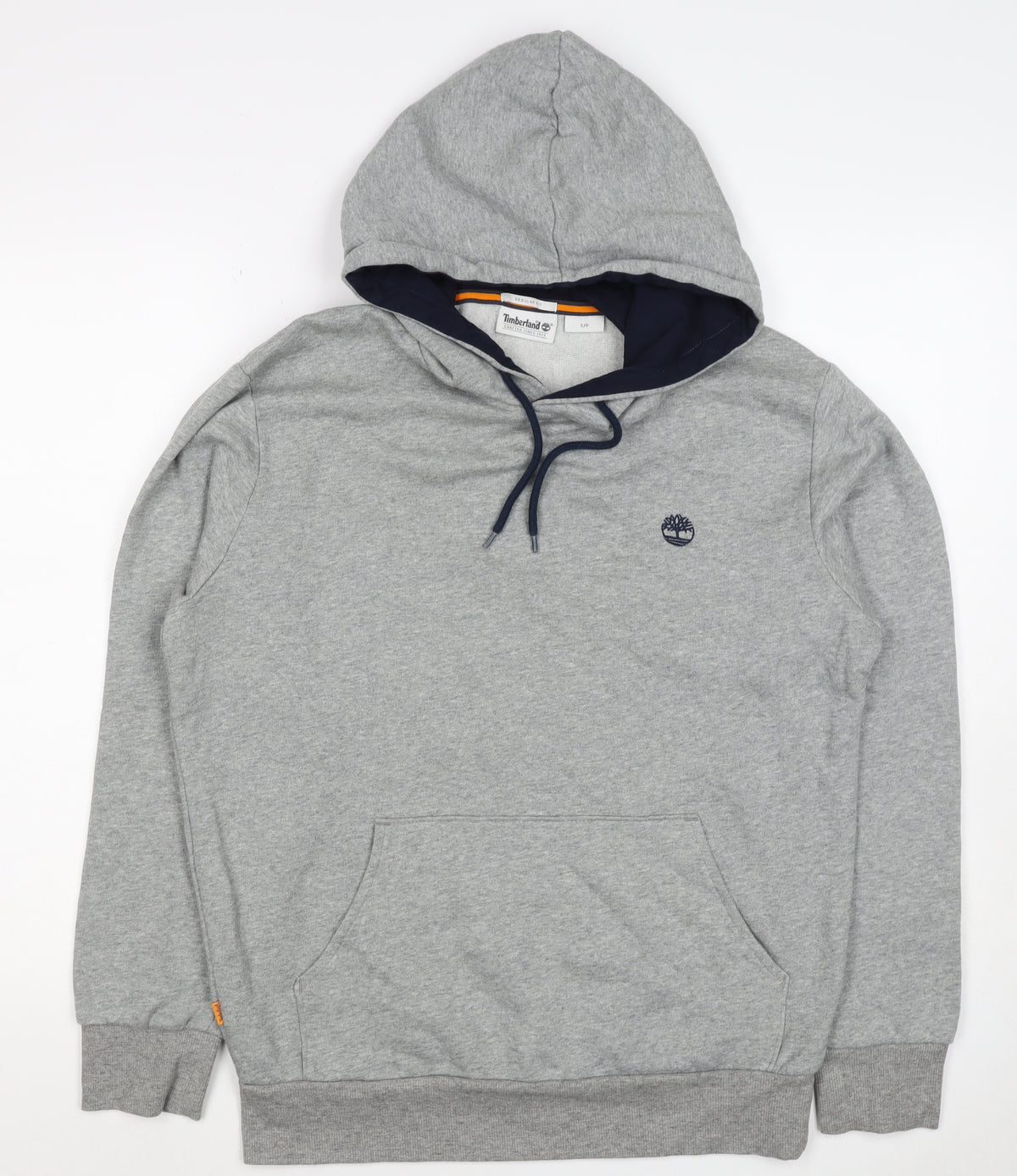 Timberland Men's Grey Small Pullover Logo Hoodie Regular Fit