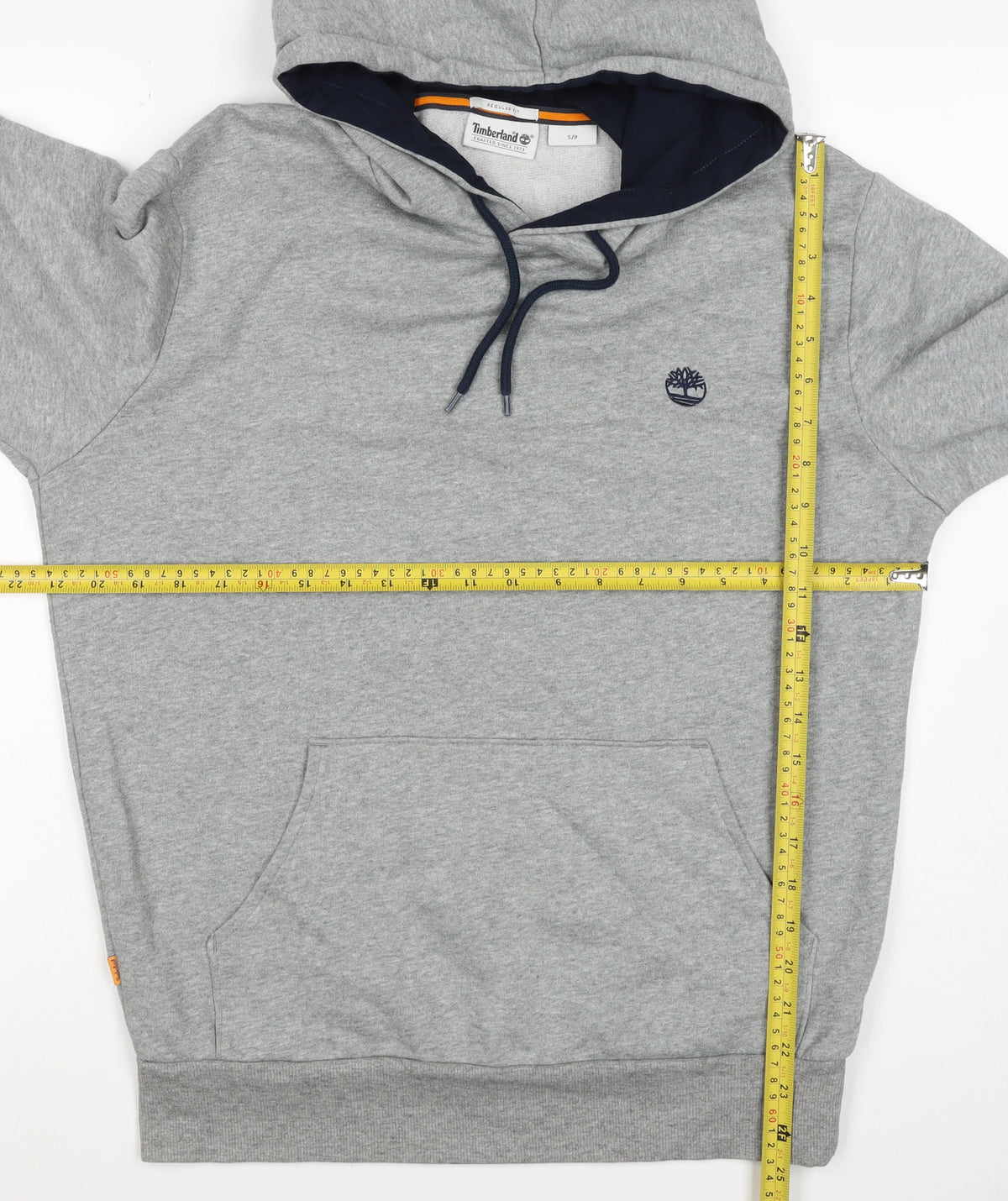 Timberland Men's Grey Small Pullover Logo Hoodie Regular Fit