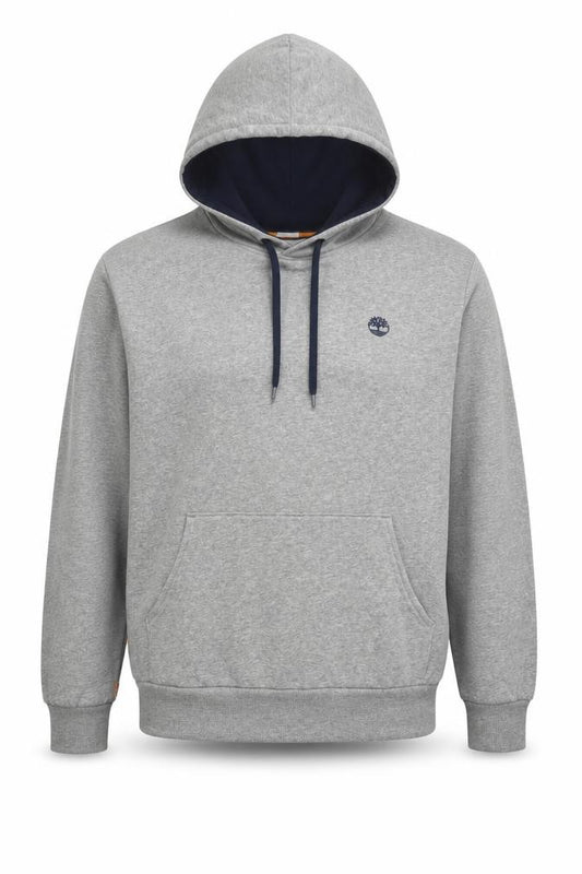 Timberland Men's Grey Small Pullover Logo Hoodie Regular Fit