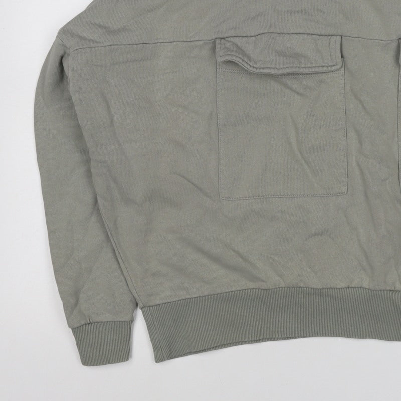 ASOS DESIGN Men’s Grey L Oversized Crew Neck Pocket Sweatshirt