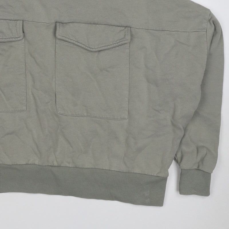 ASOS DESIGN Men’s Grey L Oversized Crew Neck Pocket Sweatshirt