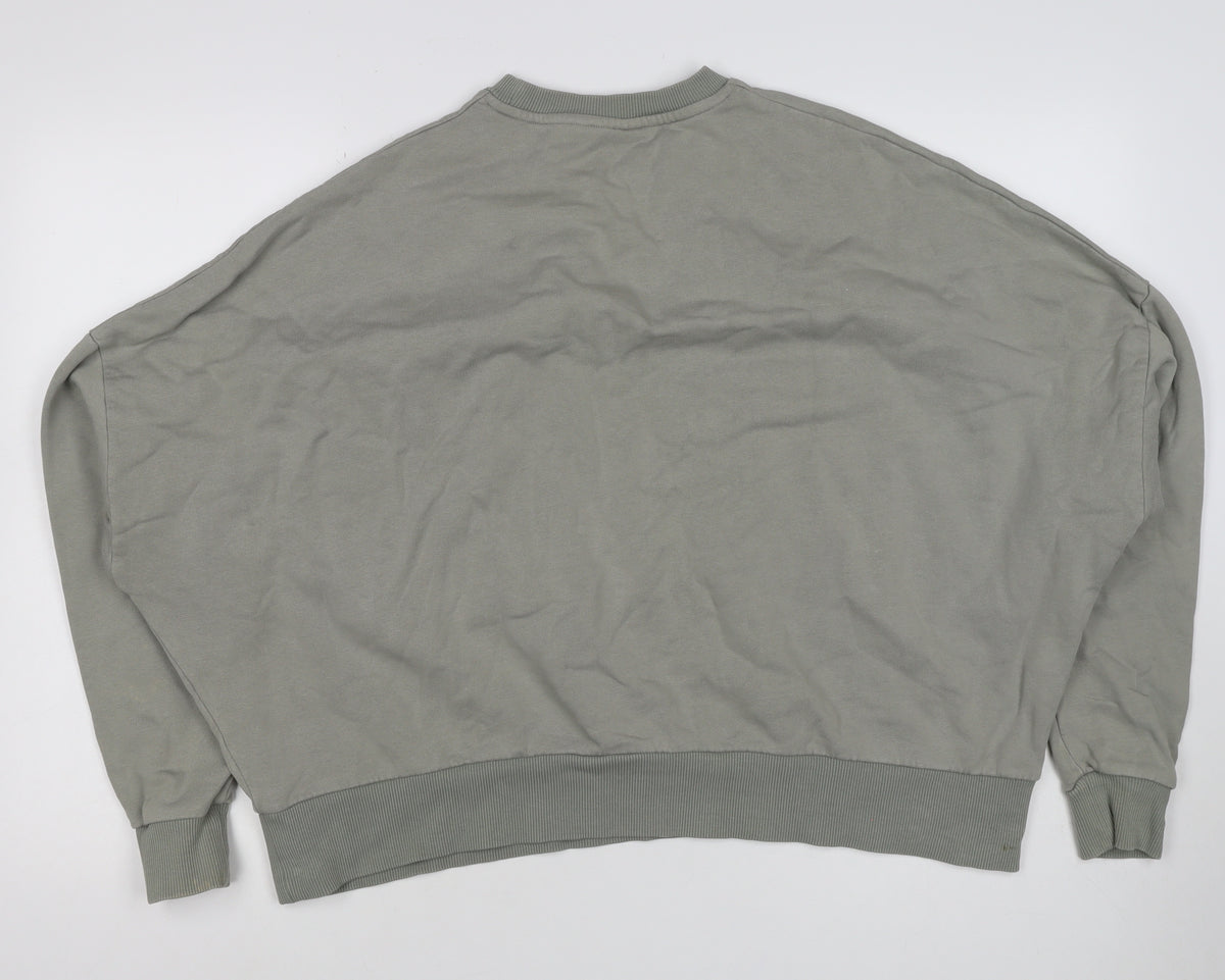 ASOS DESIGN Men’s Grey L Oversized Crew Neck Pocket Sweatshirt
