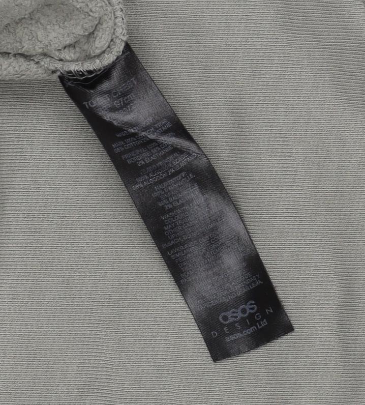 ASOS DESIGN Men’s Grey L Oversized Crew Neck Pocket Sweatshirt