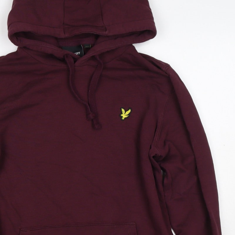 Lyle & Scott Men’s Purple XS Pullover Hoodie Logo Pocket