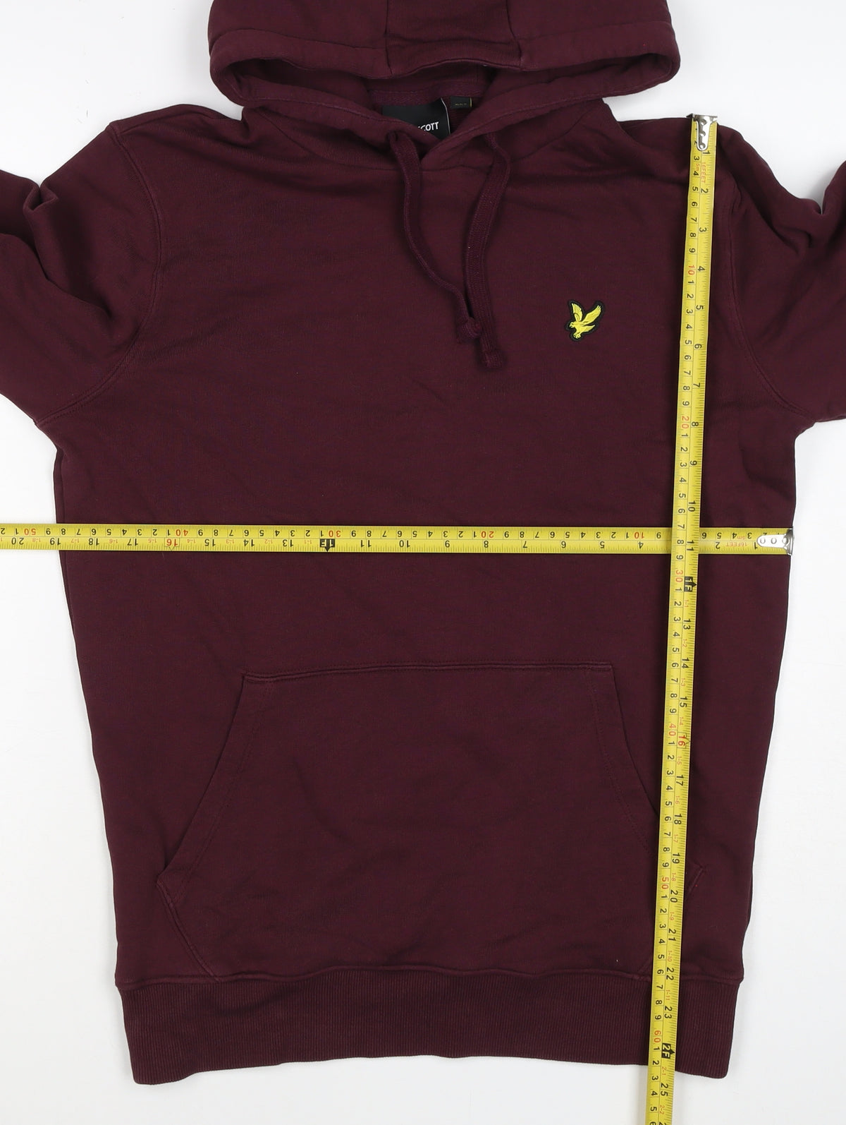 Lyle & Scott Men’s Purple XS Pullover Hoodie Logo Pocket