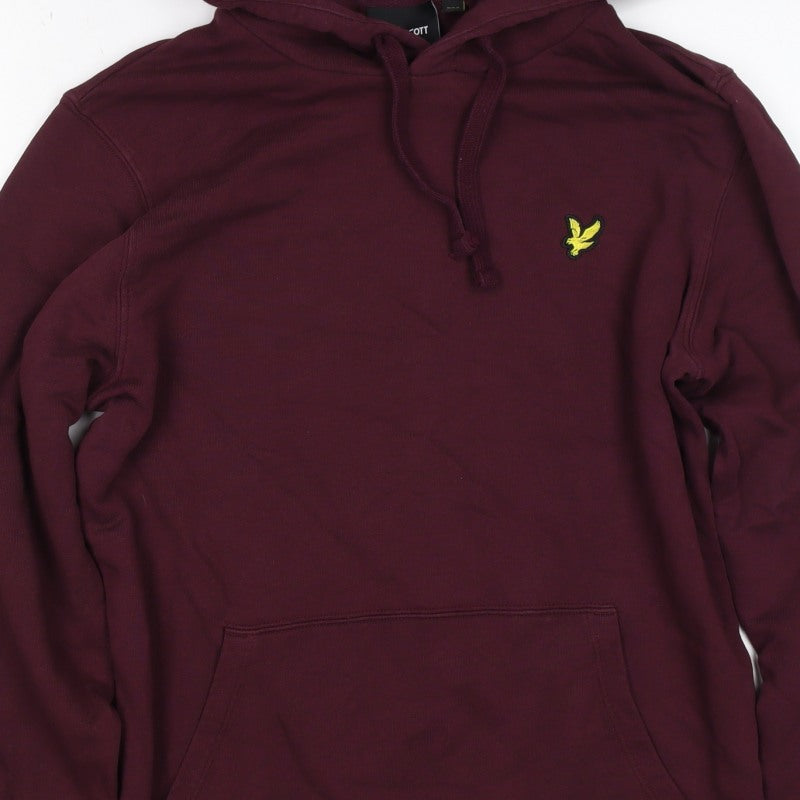 Lyle & Scott Men’s Purple XS Pullover Hoodie Logo Pocket