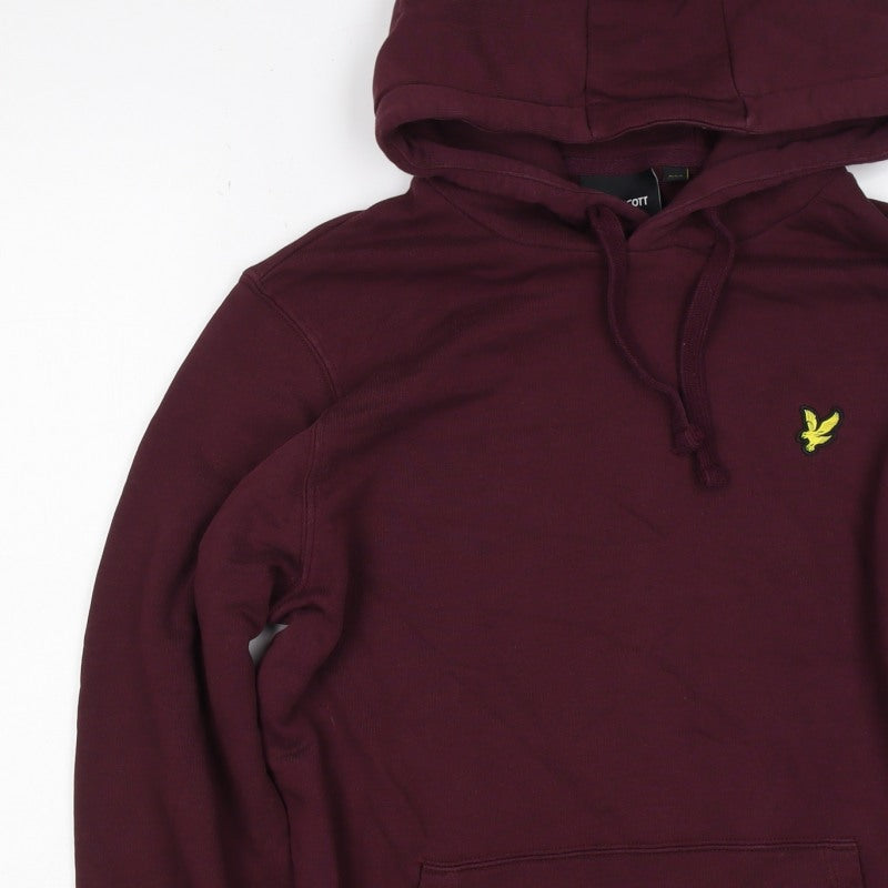 Lyle & Scott Men’s Purple XS Pullover Hoodie Logo Pocket