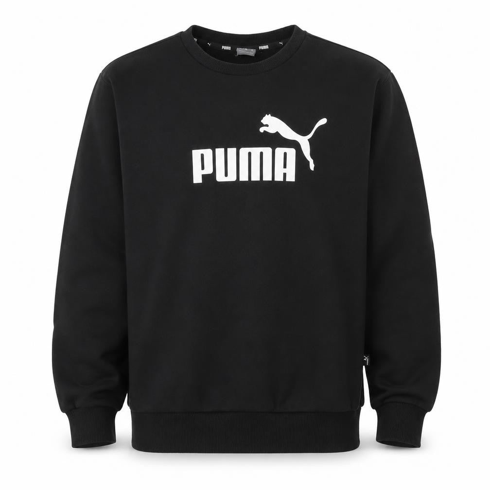 Puma Men’s Black M Logo Graphic Crew Neck Pullover Sweatshirt