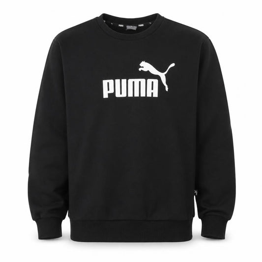 Puma Men’s Black M Logo Graphic Crew Neck Pullover Sweatshirt