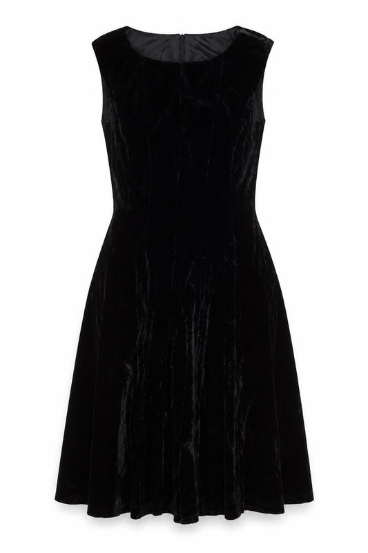 Marks & Spencer Women Black UK 10 One Shoulder Velvet Ruched Dress