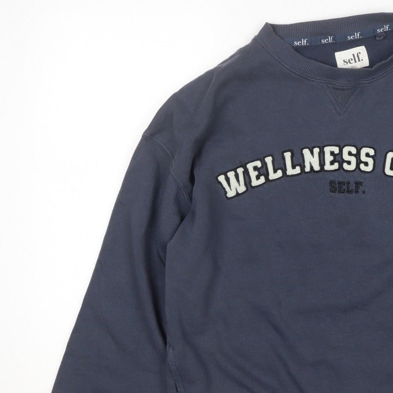 Self Women’s Blue UK 6 Wellness Club Crew Neck Pullover Sweatshirt