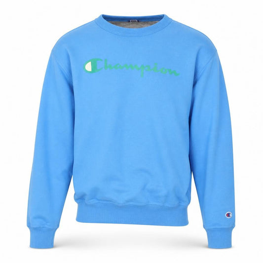 Champion Men’s Blue S Logo Graphic Crew Neck Pocket Sweatshirt