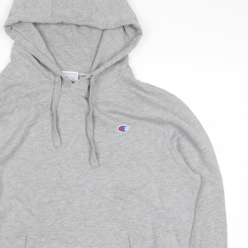 Champion Men's Grey M Pullover Hoodie Logo Kangaroo Pocket