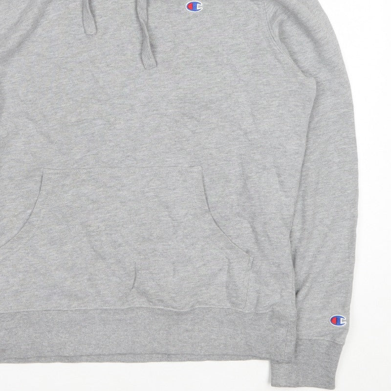 Champion Men's Grey M Pullover Hoodie Logo Kangaroo Pocket