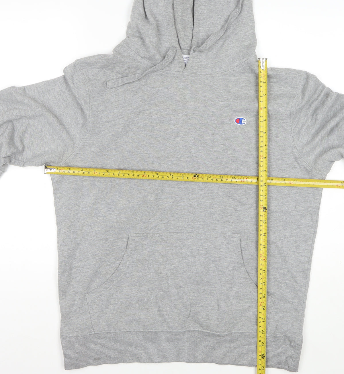 Champion Men's Grey M Pullover Hoodie Logo Kangaroo Pocket