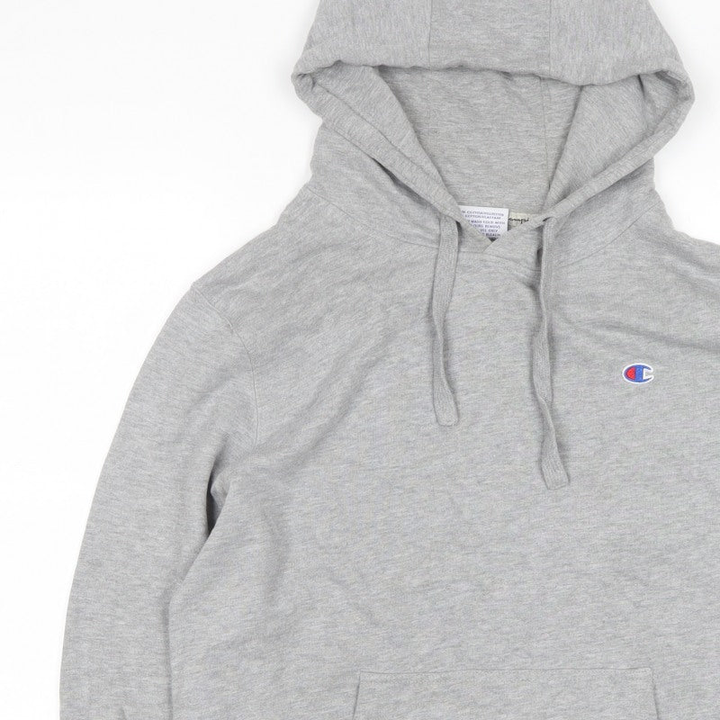 Champion Men's Grey M Pullover Hoodie Logo Kangaroo Pocket