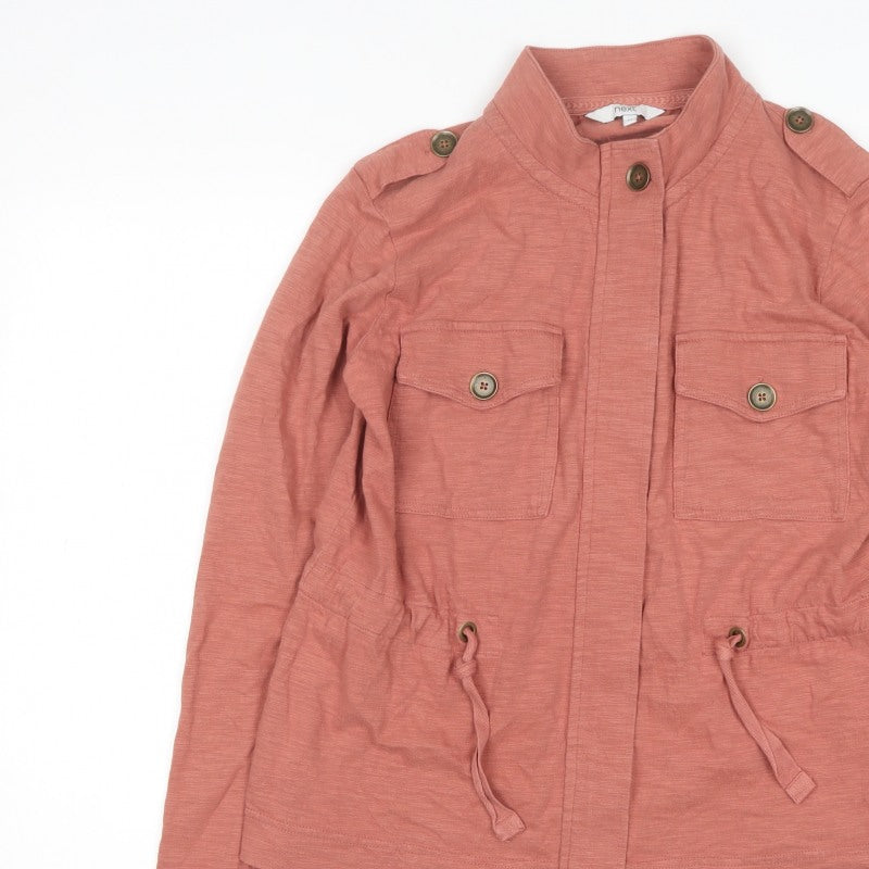 Next Women's Pink UK 12 Military Jacket Cotton Drawstring Pockets