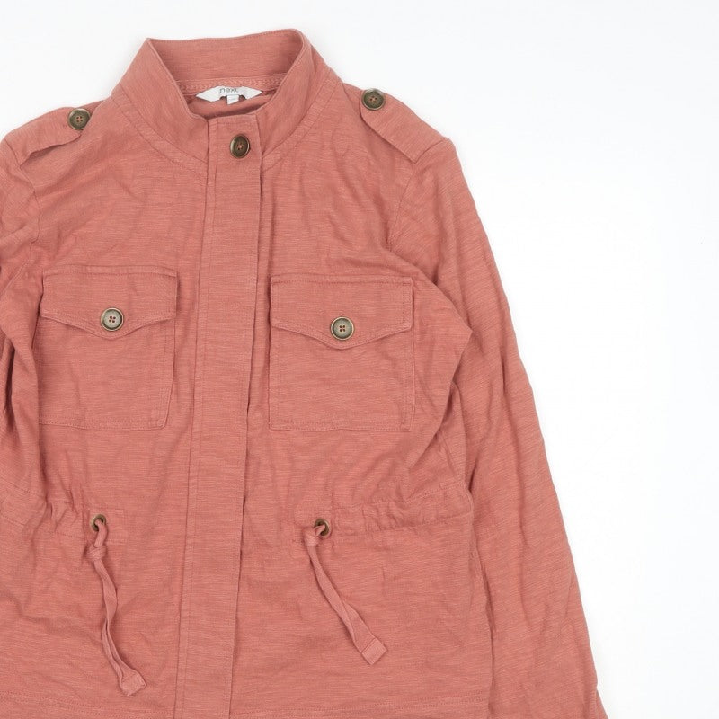 Next Women's Pink UK 12 Military Jacket Cotton Drawstring Pockets
