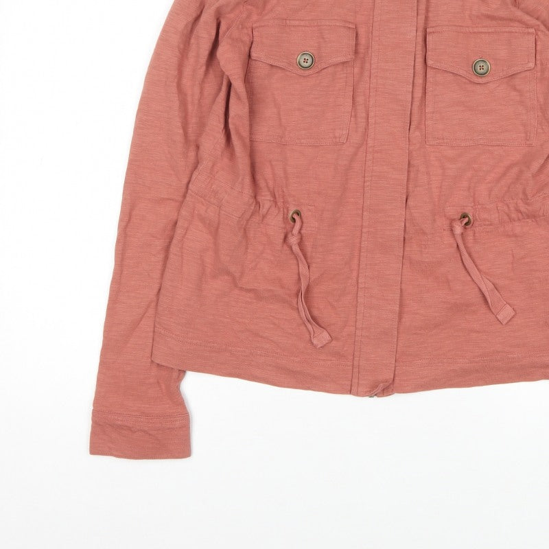 Next Women's Pink UK 12 Military Jacket Cotton Drawstring Pockets
