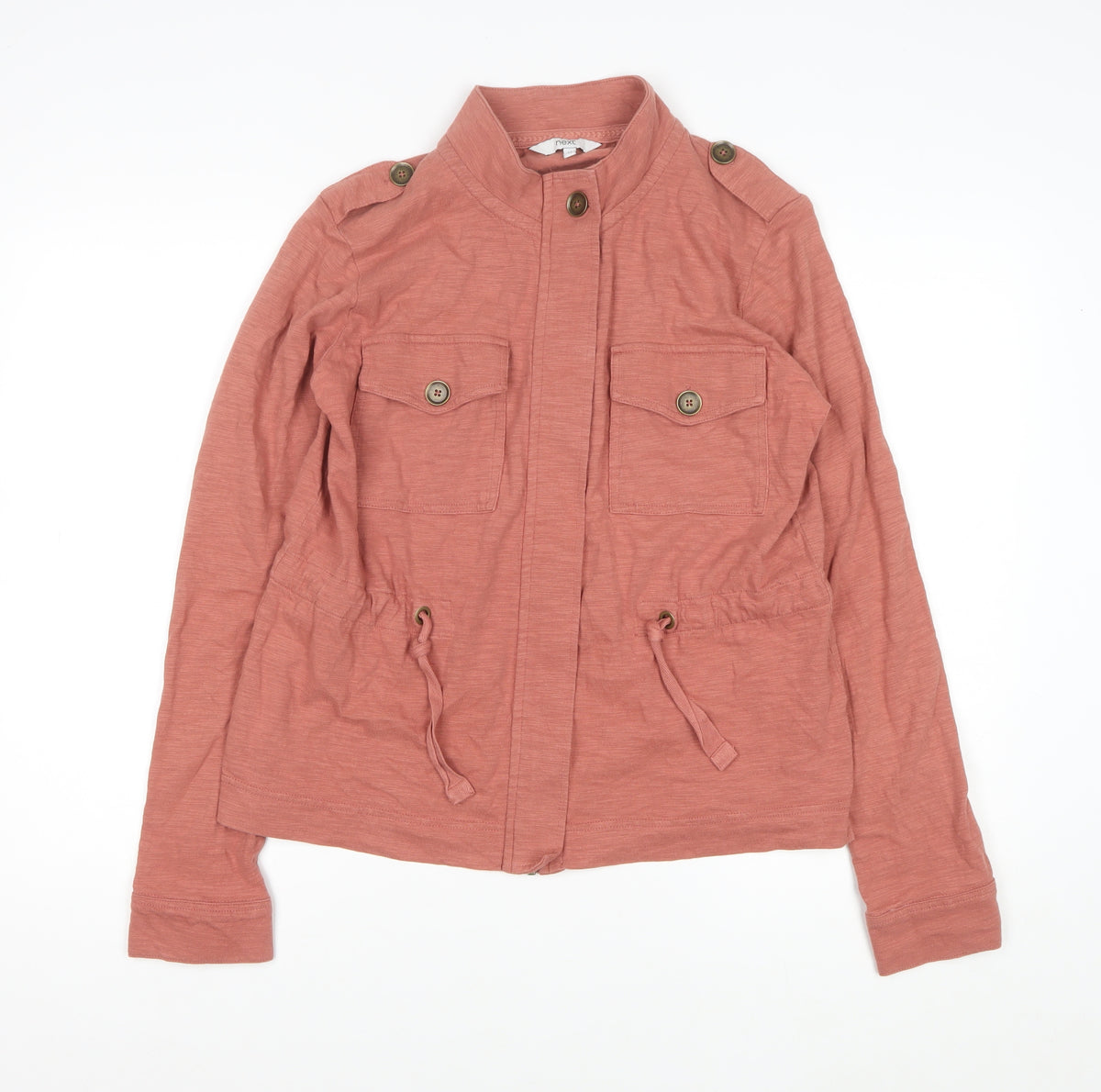 Next Women's Pink UK 12 Military Jacket Cotton Drawstring Pockets