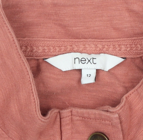 Next Women's Pink UK 12 Military Jacket Cotton Drawstring Pockets