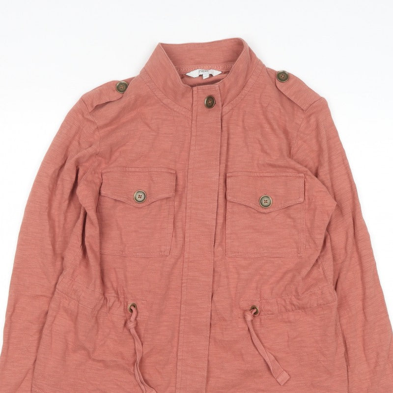 Next Women's Pink UK 12 Military Jacket Cotton Drawstring Pockets