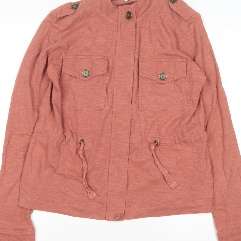 Next Women's Pink UK 12 Military Jacket Cotton Drawstring Pockets