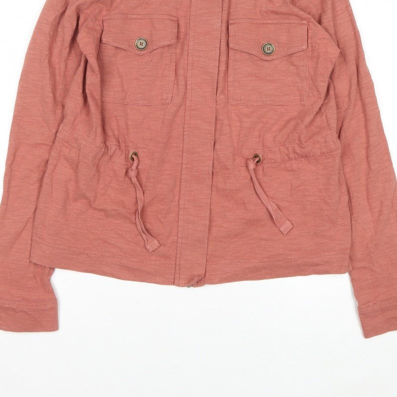 Next Women's Pink UK 12 Military Jacket Cotton Drawstring Pockets