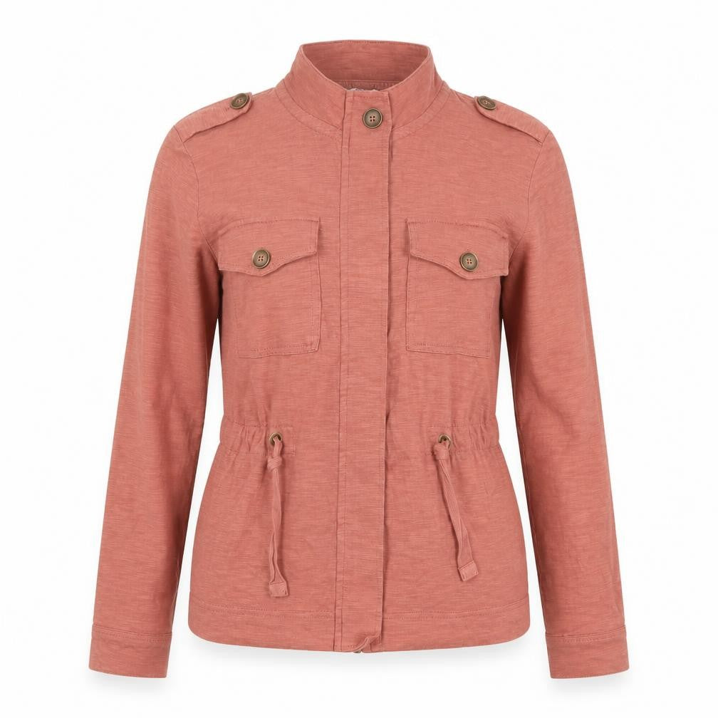 Next Women's Pink UK 12 Military Jacket Cotton Drawstring Pockets