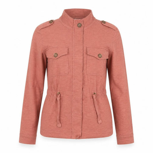 Next Women's Pink UK 12 Military Jacket Cotton Drawstring Pockets